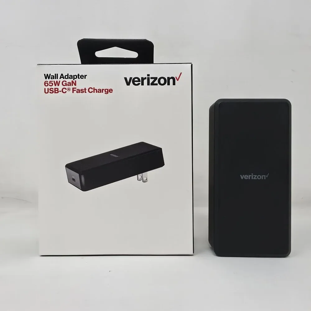 Verizon OEM 65W Black Fast Charge USB-C Wall Adapter GaN Charger For Laptop Cell